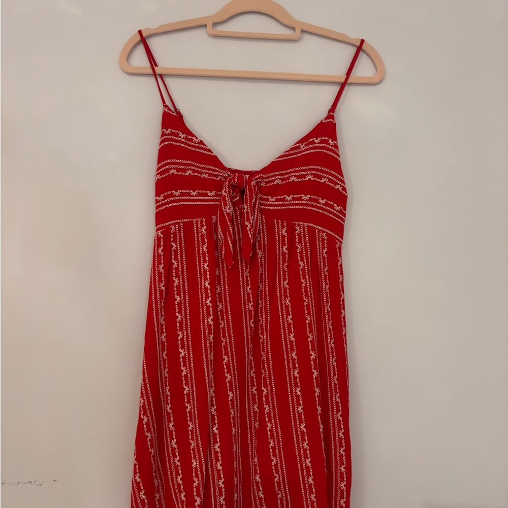 Red women’s embroidery mini Dress